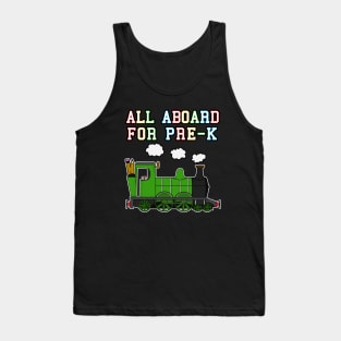 All Aboard For Pre-K Steam Train Tank Top